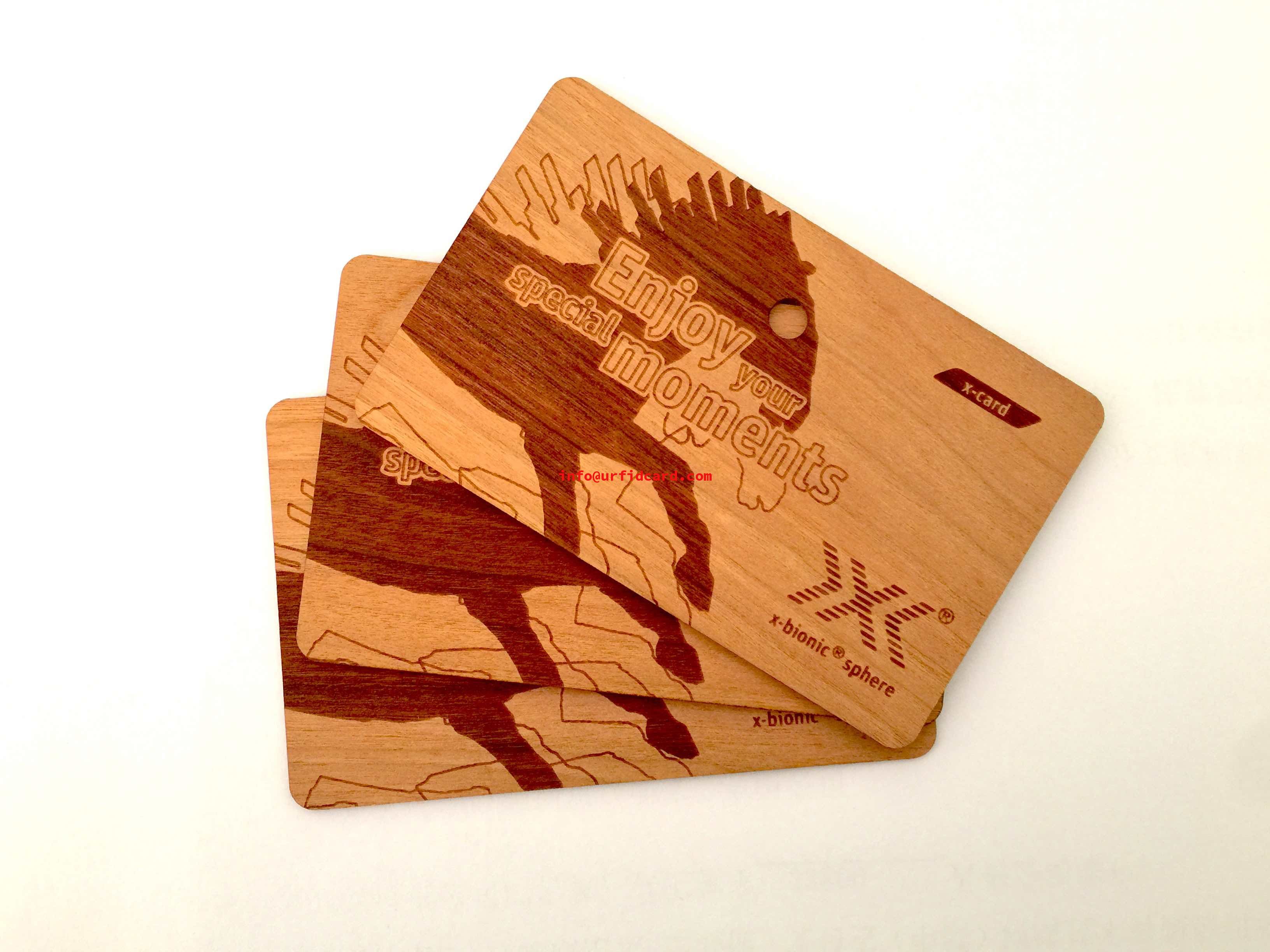 Custom Logo Mifare 1K RFID Wooden Card For Hotel