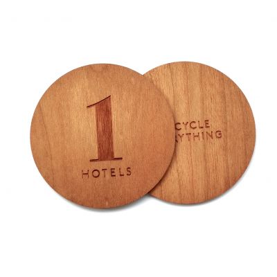 Round And Circle Wood Hotel Key Cards For Salto Lock System